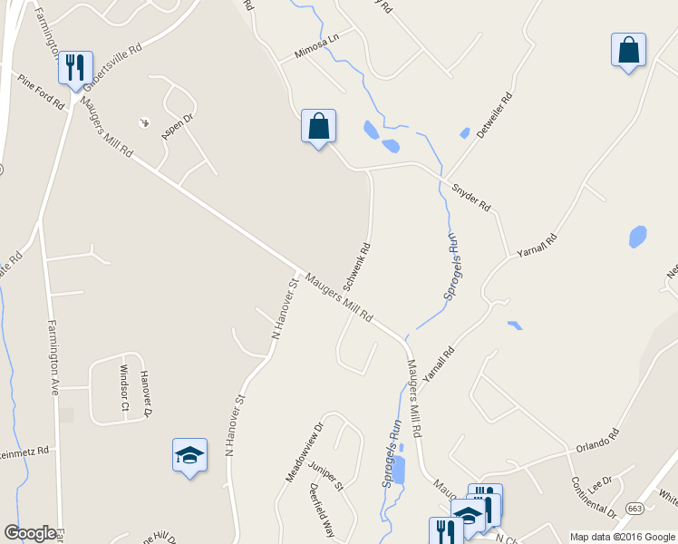 map of restaurants, bars, coffee shops, grocery stores, and more near 1519 Schwenk Road in Pottstown