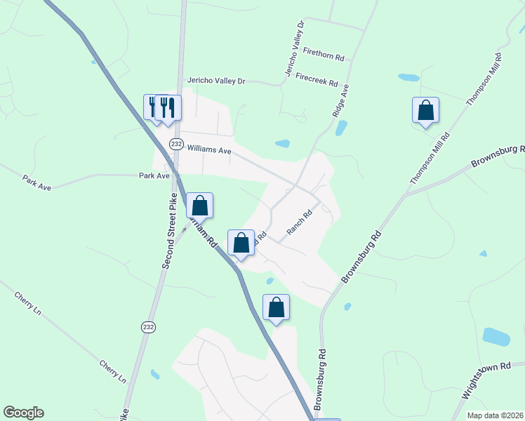 map of restaurants, bars, coffee shops, grocery stores, and more near 121 Midland Road in Newtown