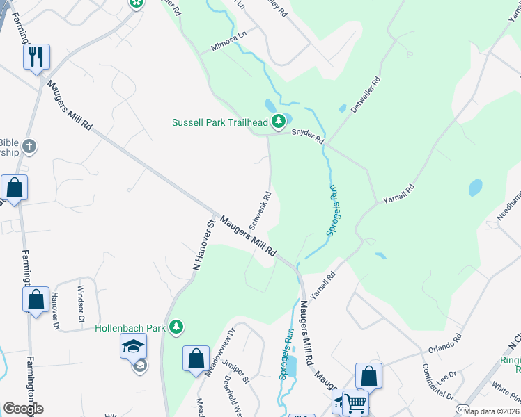 map of restaurants, bars, coffee shops, grocery stores, and more near 1535 Schwenk Road in Pottstown