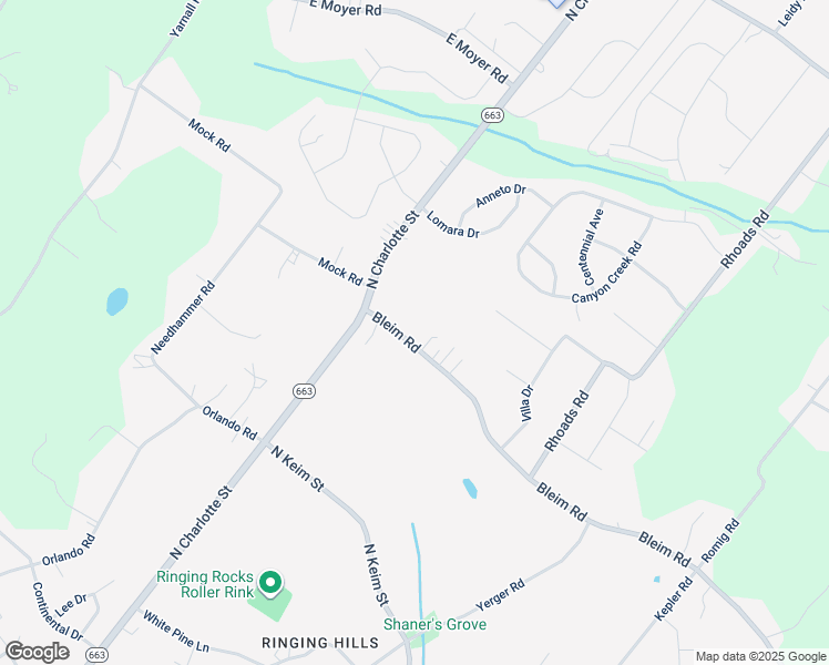 map of restaurants, bars, coffee shops, grocery stores, and more near 745 Bleim Road in Pottstown