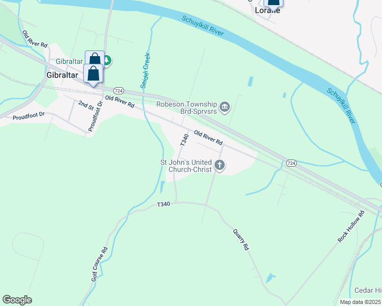 map of restaurants, bars, coffee shops, grocery stores, and more near 2793 Golf Course Road in Birdsboro