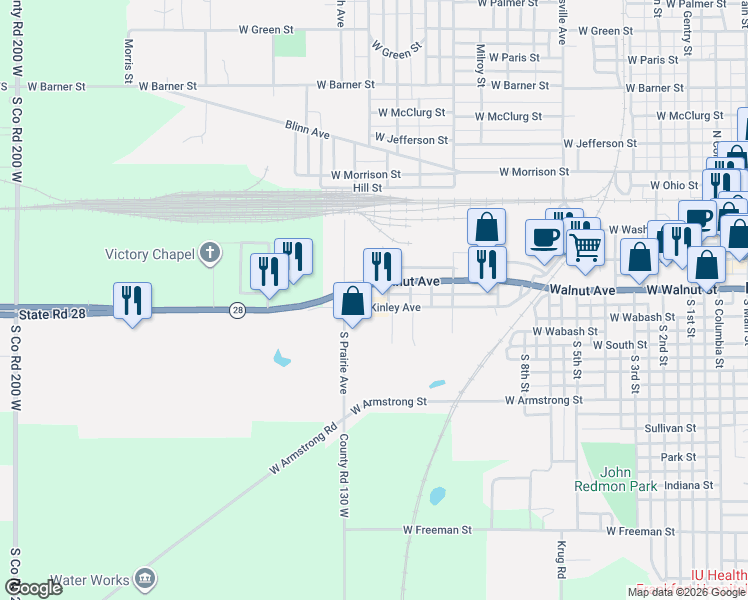 map of restaurants, bars, coffee shops, grocery stores, and more near 1402 McKinley Ave in Frankfort