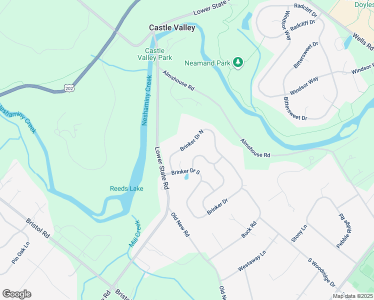 map of restaurants, bars, coffee shops, grocery stores, and more near 12 Brinker Drive in Doylestown