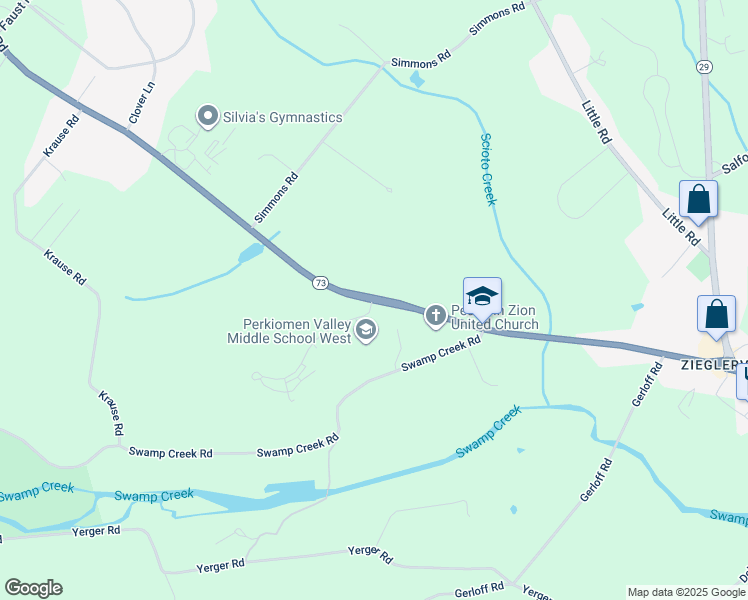 map of restaurants, bars, coffee shops, grocery stores, and more near 210 Big Road in Montgomery County