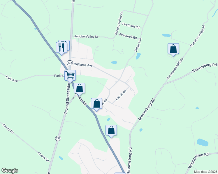 map of restaurants, bars, coffee shops, grocery stores, and more near 121 Midland Road in Newtown