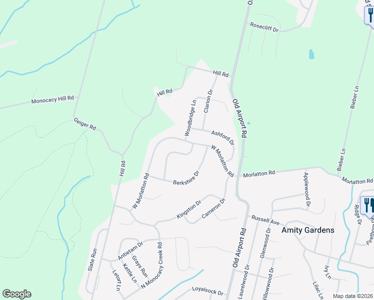 map of restaurants, bars, coffee shops, grocery stores, and more near 121 Yorkshire Drive in Douglassville