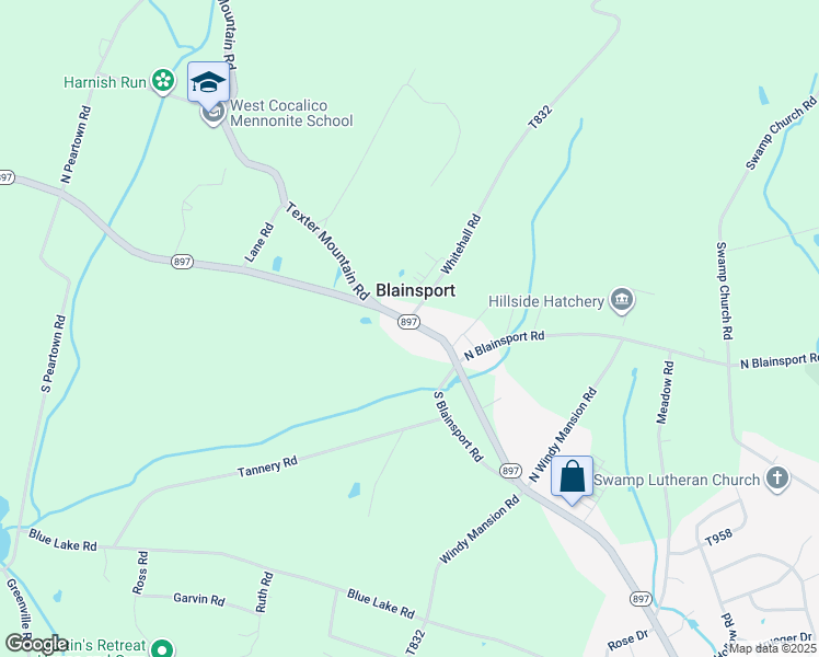 map of restaurants, bars, coffee shops, grocery stores, and more near 785 Pennsylvania 897 in Reinholds