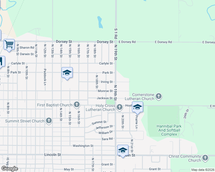 map of restaurants, bars, coffee shops, grocery stores, and more near 1314 North 19th Street in Beatrice