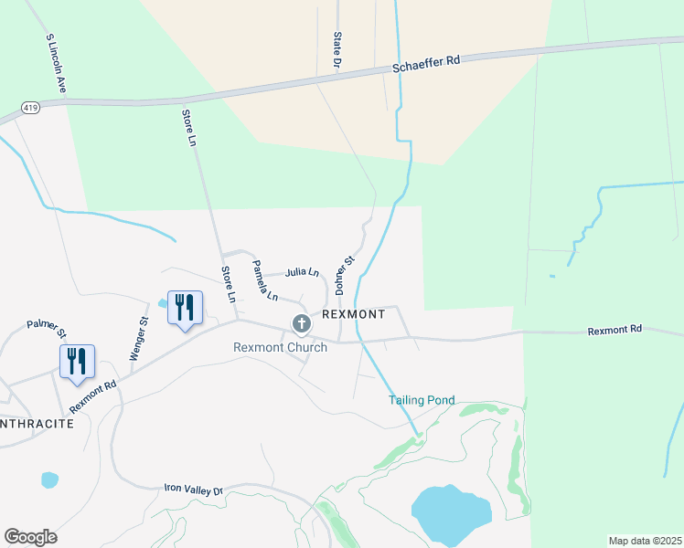 map of restaurants, bars, coffee shops, grocery stores, and more near 114 Dohner Street in Lebanon