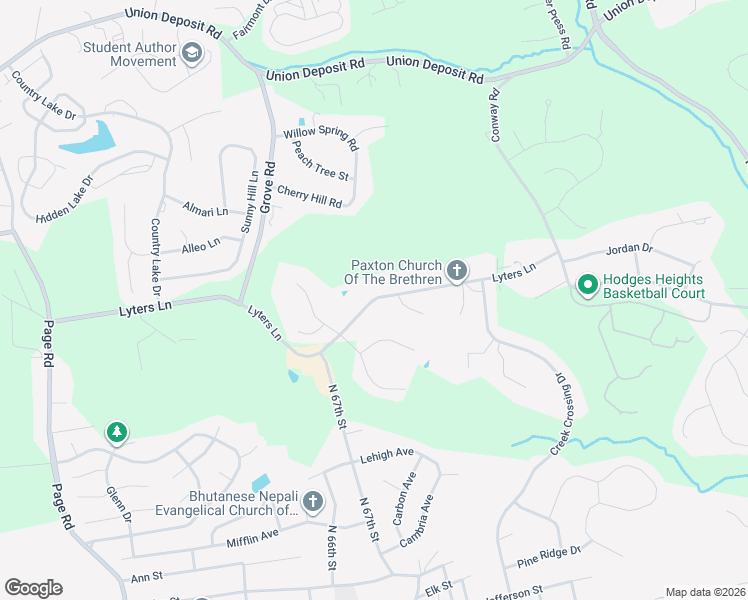 map of restaurants, bars, coffee shops, grocery stores, and more near 6371 Lyters Lane in Harrisburg