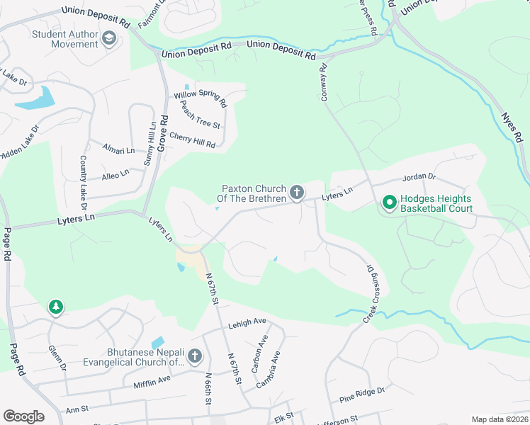 map of restaurants, bars, coffee shops, grocery stores, and more near 6371 Lyters Lane in Harrisburg