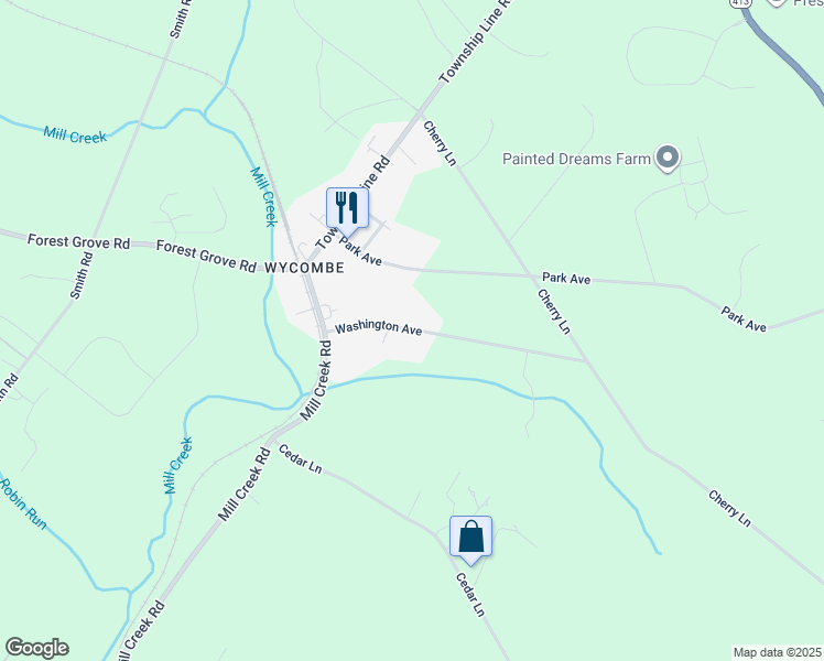 map of restaurants, bars, coffee shops, grocery stores, and more near 1066 Washington Avenue in Newtown