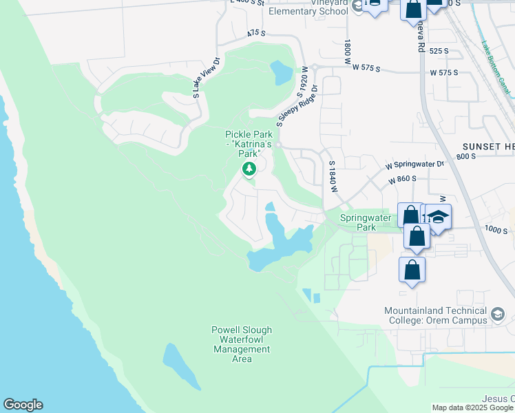 map of restaurants, bars, coffee shops, grocery stores, and more near 917 South 2040 West in Orem