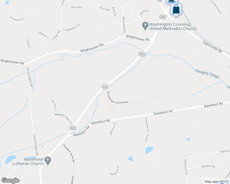 map of restaurants, bars, coffee shops, grocery stores, and more near 3 Stonebridge Crossing Road in Newtown