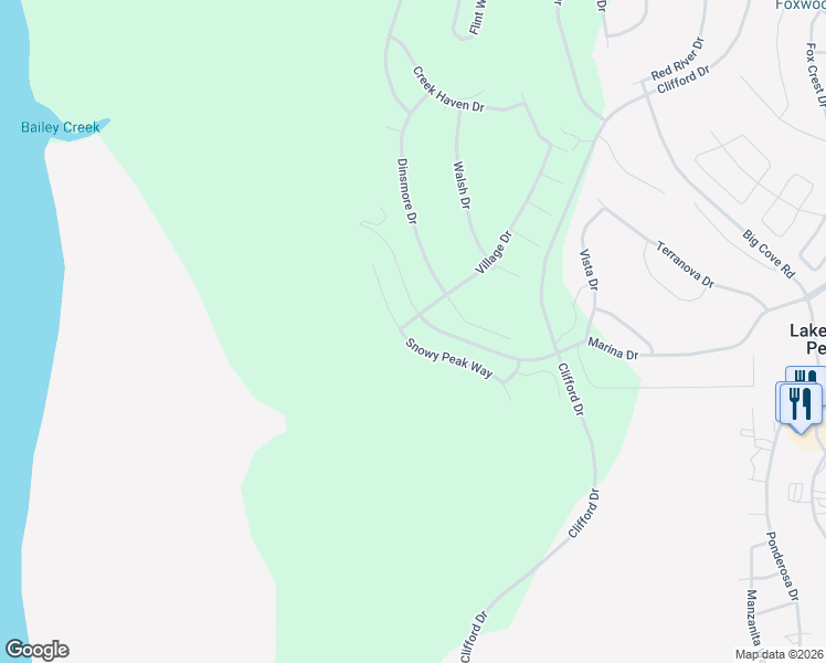 map of restaurants, bars, coffee shops, grocery stores, and more near 233 Snowy Peak Way in Plumas County