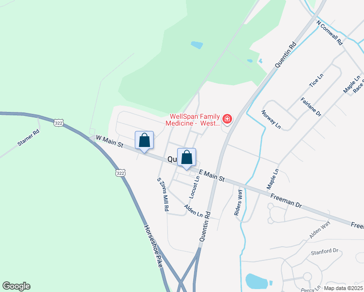 map of restaurants, bars, coffee shops, grocery stores, and more near 34 North Zinns Mill Road in Lebanon