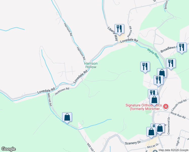 map of restaurants, bars, coffee shops, grocery stores, and more near 116 Jacktown Road Extension in Elizabeth