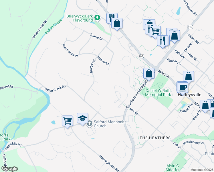 map of restaurants, bars, coffee shops, grocery stores, and more near in Montgomery County