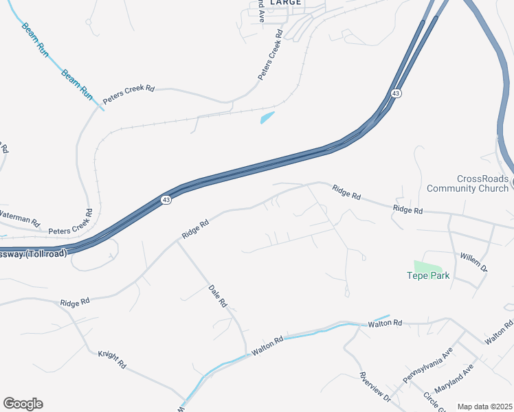 map of restaurants, bars, coffee shops, grocery stores, and more near 500 Ridge Road in Finleyville
