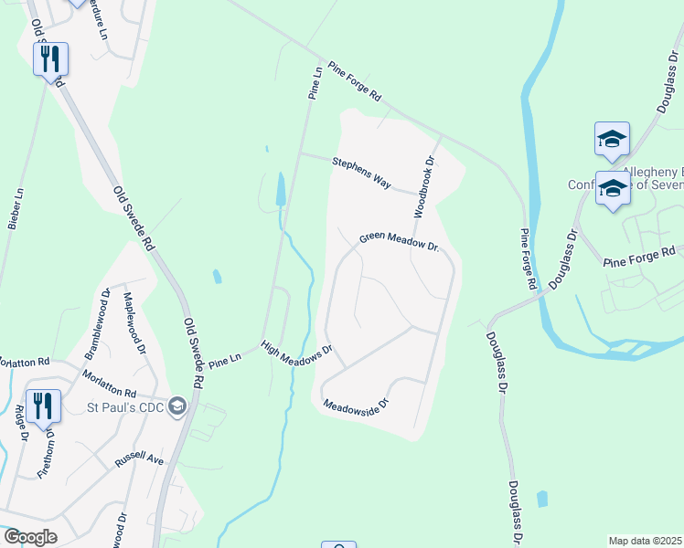 map of restaurants, bars, coffee shops, grocery stores, and more near 244 Green Meadow Drive in Douglassville