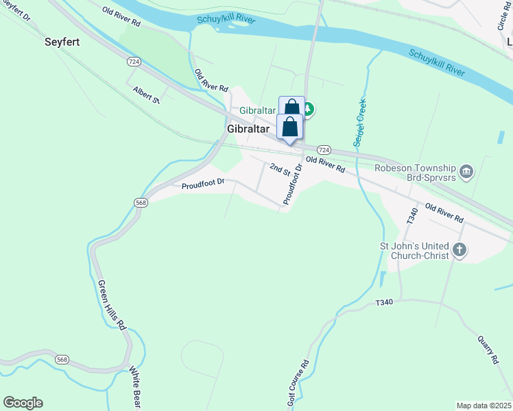 map of restaurants, bars, coffee shops, grocery stores, and more near 146 Proudfoot Drive in Birdsboro
