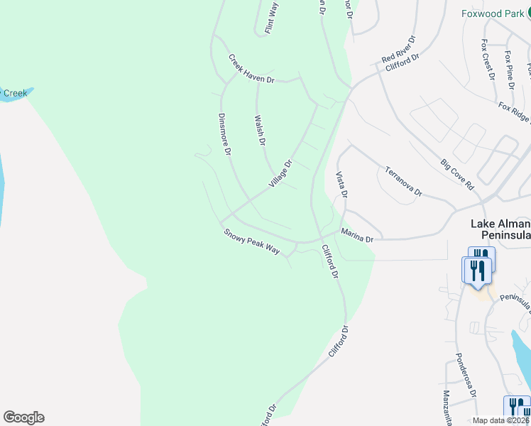 map of restaurants, bars, coffee shops, grocery stores, and more near 489 Dinsmore Drive in Westwood