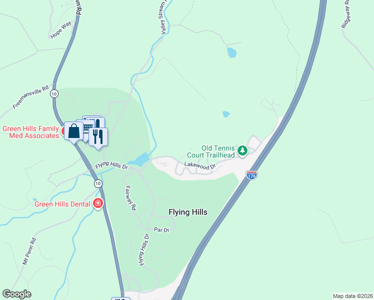 map of restaurants, bars, coffee shops, grocery stores, and more near 167 Oakmont Court in Reading