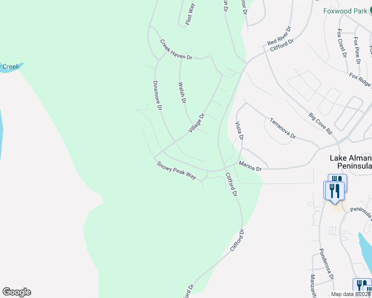 map of restaurants, bars, coffee shops, grocery stores, and more near 489 Dinsmore Drive in Westwood