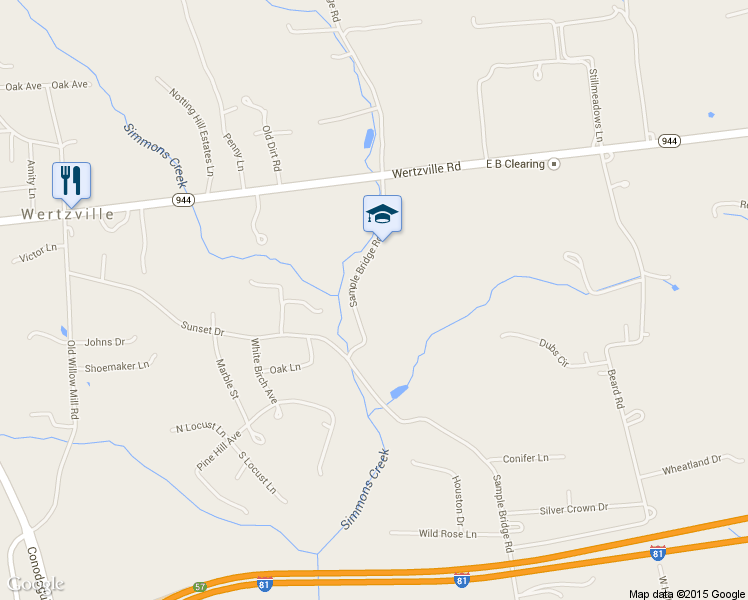 map of restaurants, bars, coffee shops, grocery stores, and more near 310 Sample Bridge Road in Mechanicsburg
