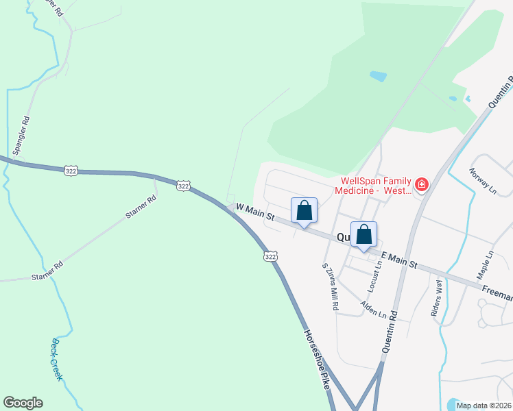 map of restaurants, bars, coffee shops, grocery stores, and more near 131 W Main St in Lebanon