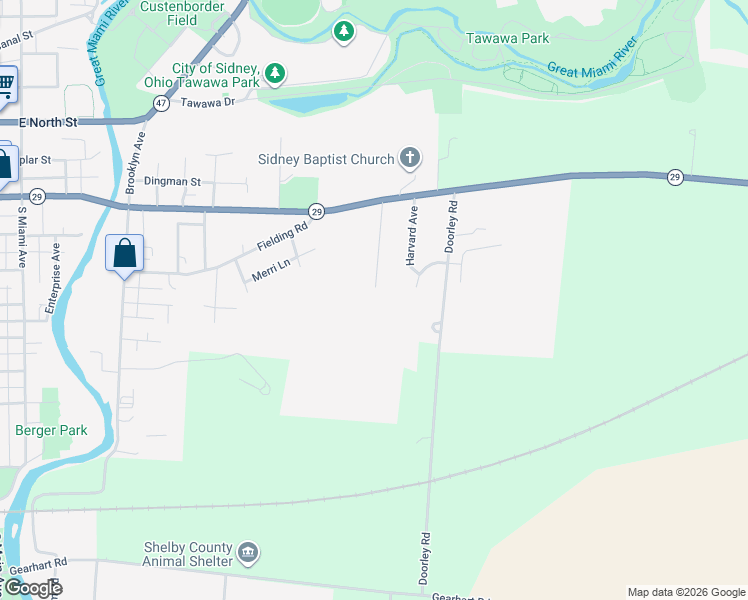 map of restaurants, bars, coffee shops, grocery stores, and more near 314 Hillcrest Court in Sidney