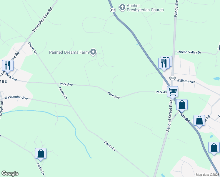map of restaurants, bars, coffee shops, grocery stores, and more near 101 Perry Lane in Newtown