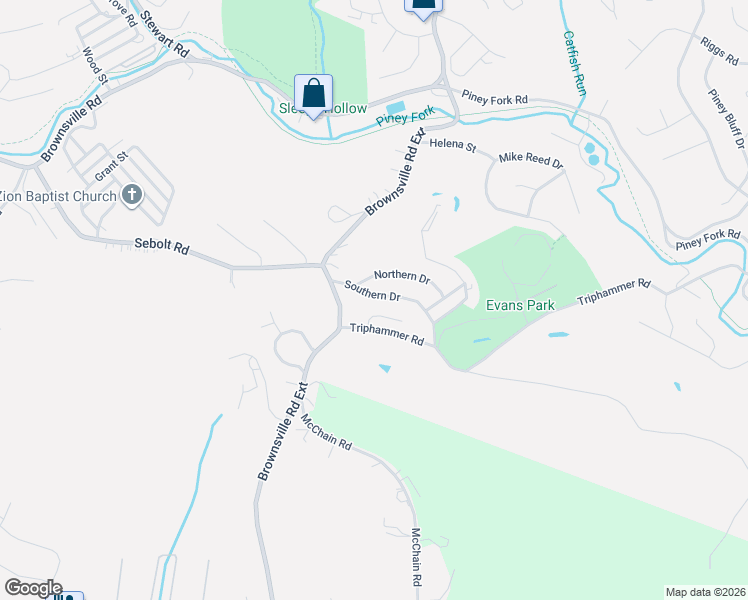 map of restaurants, bars, coffee shops, grocery stores, and more near 3108 Southern Drive in South Park Township