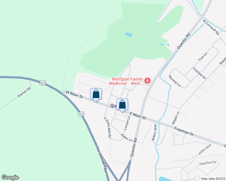 map of restaurants, bars, coffee shops, grocery stores, and more near 34 North Zinns Mill Road in Lebanon