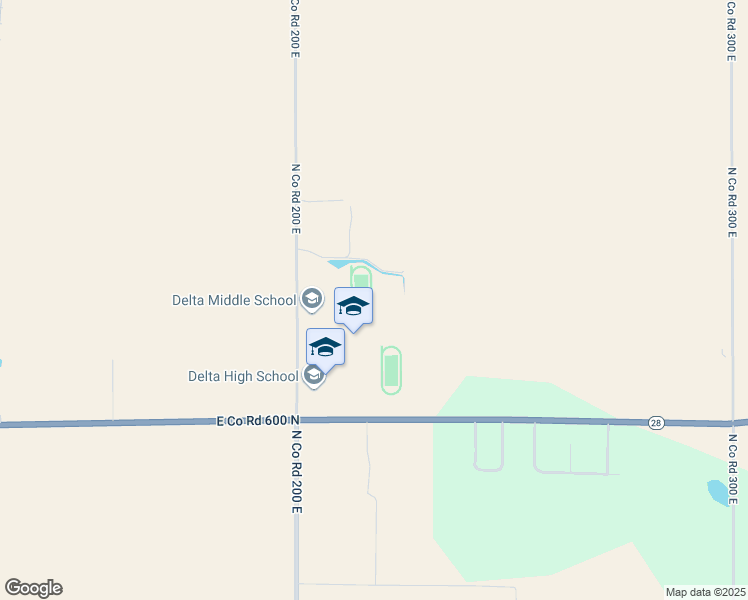 map of restaurants, bars, coffee shops, grocery stores, and more near 9800 North Co Road 200 East in Muncie