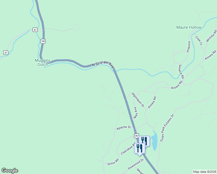 map of restaurants, bars, coffee shops, grocery stores, and more near 256 Choctaw Road in Lyons