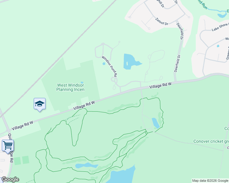 map of restaurants, bars, coffee shops, grocery stores, and more near 16 Hampton Court in West Windsor Township