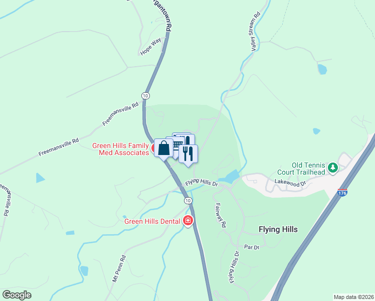 map of restaurants, bars, coffee shops, grocery stores, and more near 50 Medinah Drive in Reading
