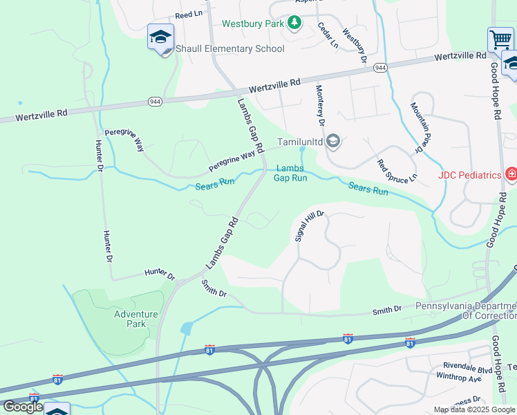 map of restaurants, bars, coffee shops, grocery stores, and more near 1820 Stable Lane in Mechanicsburg