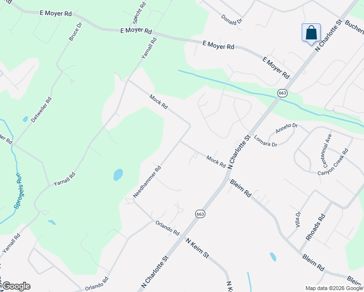 map of restaurants, bars, coffee shops, grocery stores, and more near 611 Mock Road in Pottstown