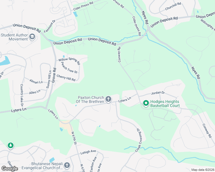 map of restaurants, bars, coffee shops, grocery stores, and more near 6450 Lyters Lane in Harrisburg
