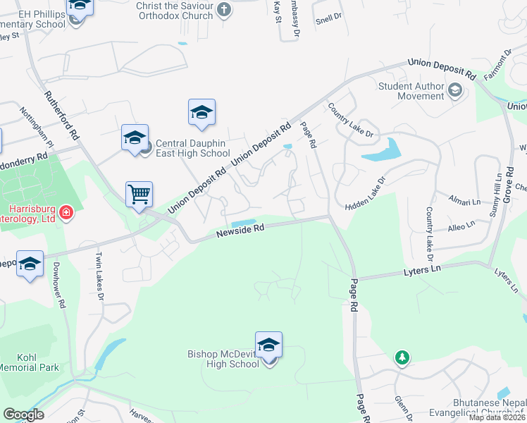map of restaurants, bars, coffee shops, grocery stores, and more near 5428 Autumn Drive in Harrisburg