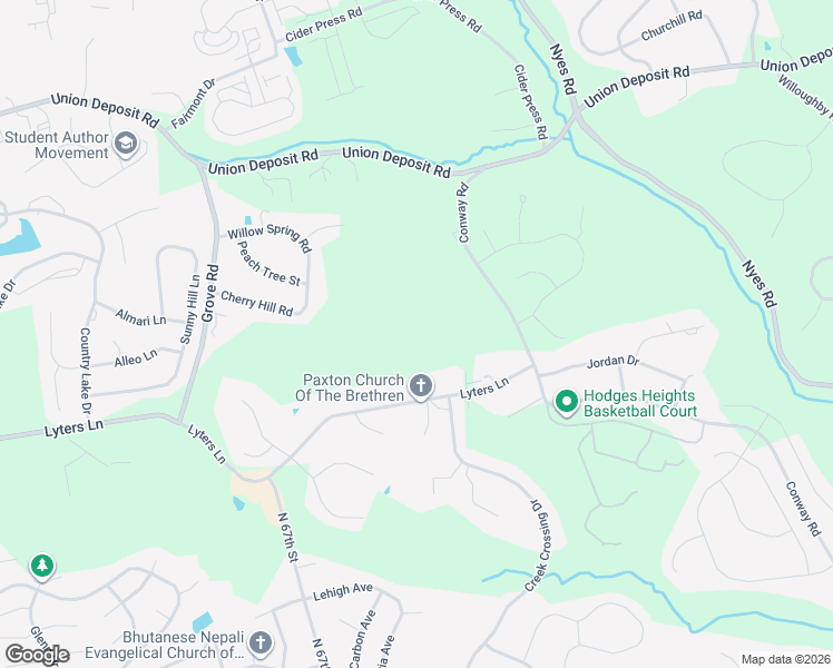 map of restaurants, bars, coffee shops, grocery stores, and more near 6450 Lyters Ln in Harrisburg