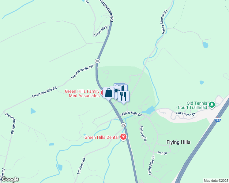 map of restaurants, bars, coffee shops, grocery stores, and more near 50 Medinah Drive in Reading