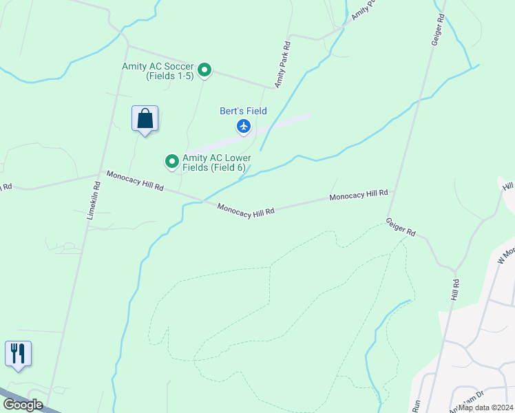 map of restaurants, bars, coffee shops, grocery stores, and more near 615 Monocacy Hill Road in Birdsboro