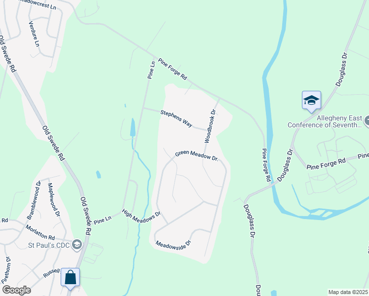 map of restaurants, bars, coffee shops, grocery stores, and more near 311 Green Meadow Drive in Douglassville