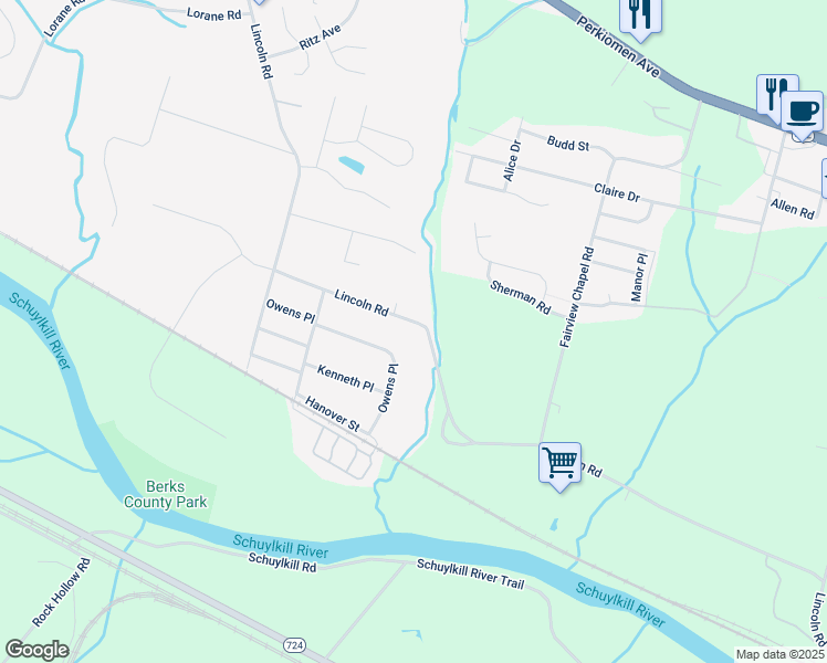 map of restaurants, bars, coffee shops, grocery stores, and more near 898 Lincoln Road in Birdsboro