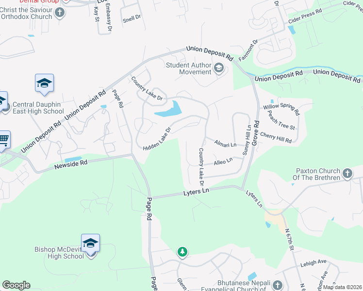 map of restaurants, bars, coffee shops, grocery stores, and more near 896 Sunrise Cir in Harrisburg