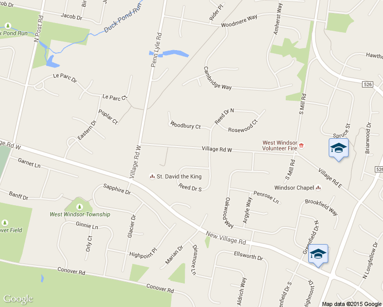 map of restaurants, bars, coffee shops, grocery stores, and more near 551 Village Road West in West Windsor Township