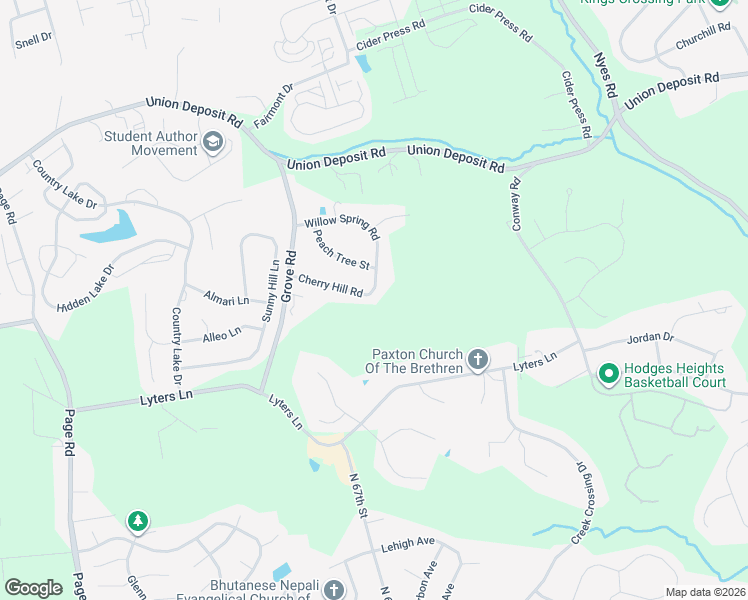 map of restaurants, bars, coffee shops, grocery stores, and more near 6085 Cherry Hill Road in Harrisburg